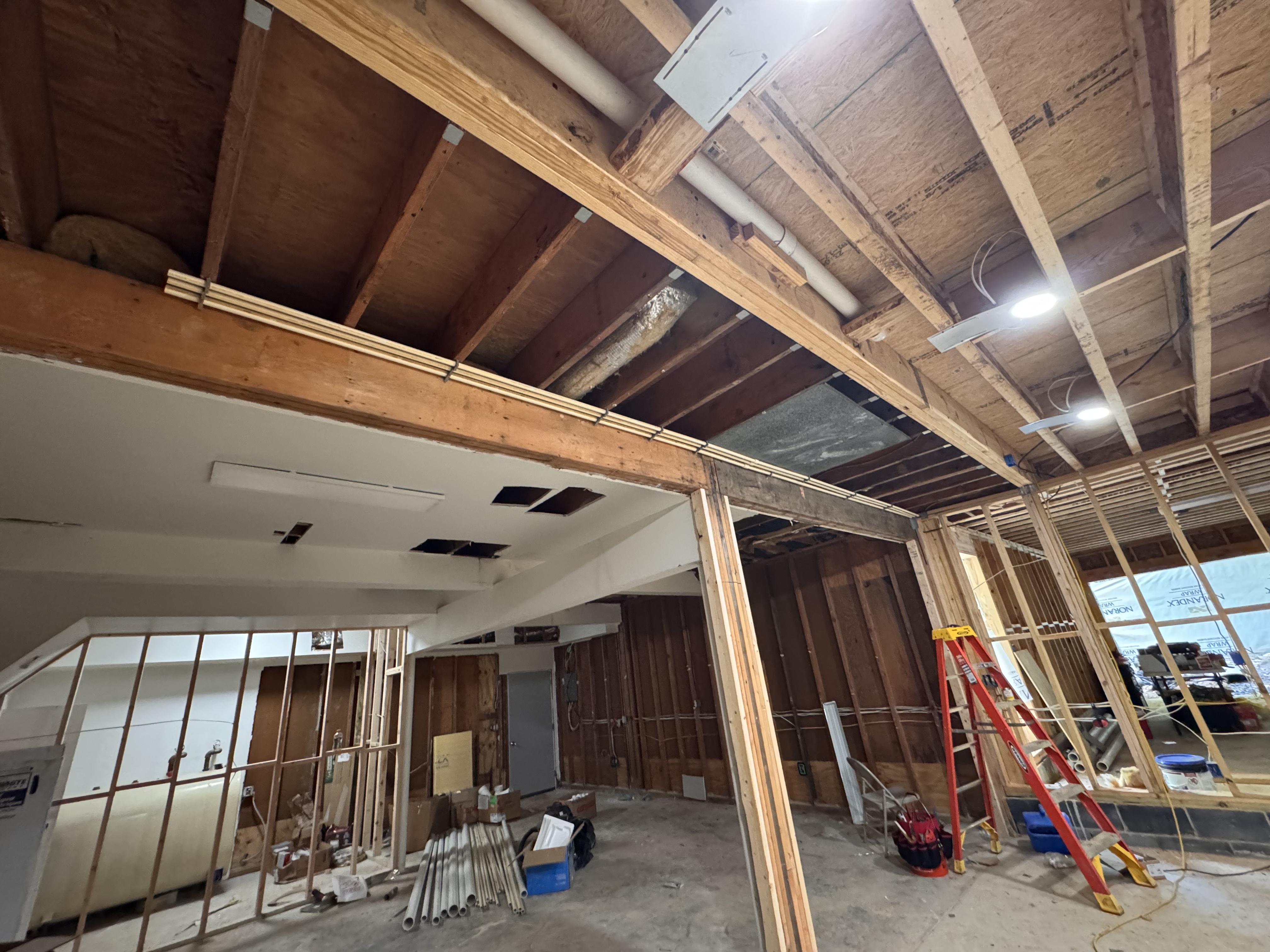 Full addition rough-in progress overview